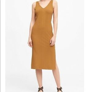 NWT Banana Republic Ribbed Tank Dress, Mustard S